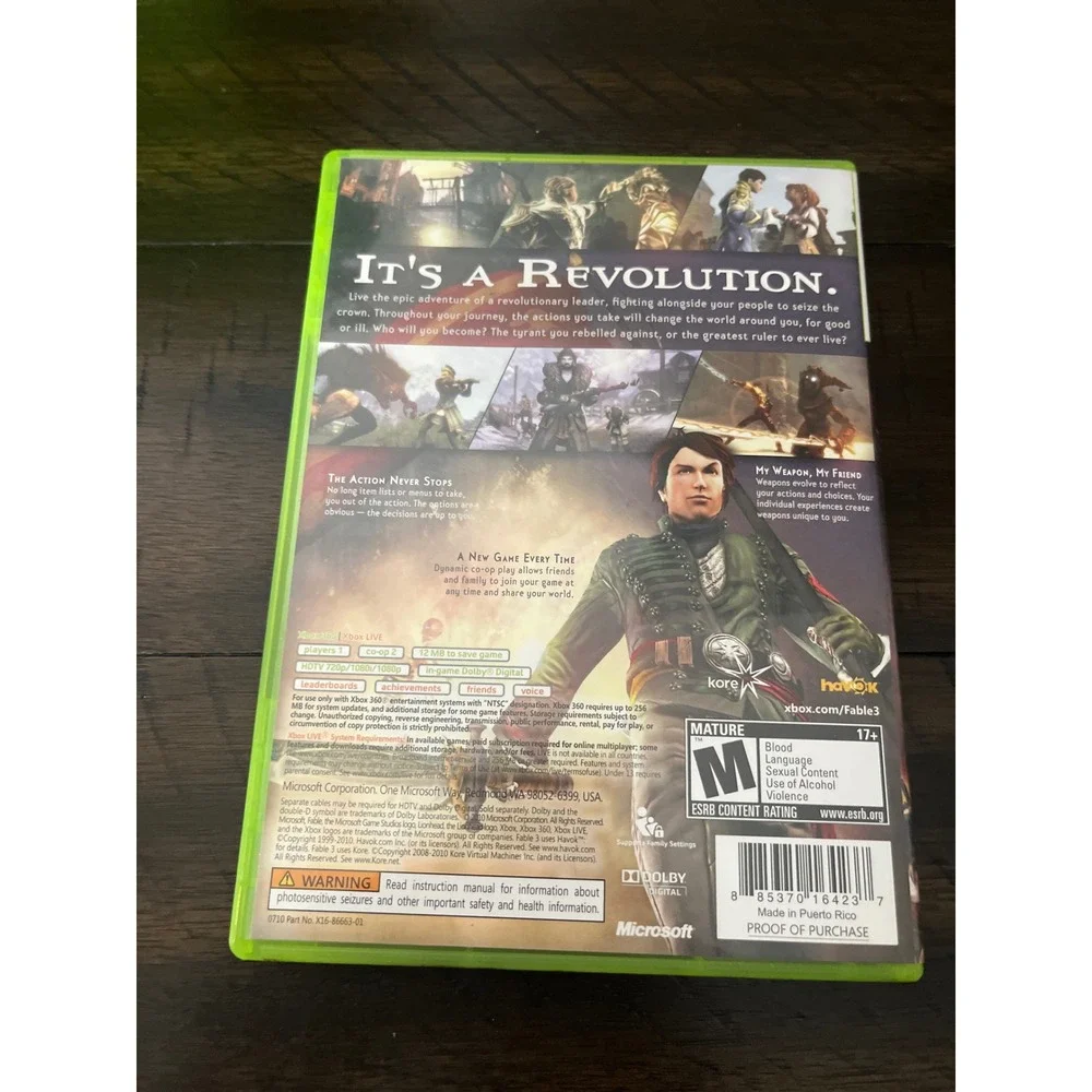 Fable III Xbox360 Microsoft Lionhead Studios RPG Video Game Complete with Manual